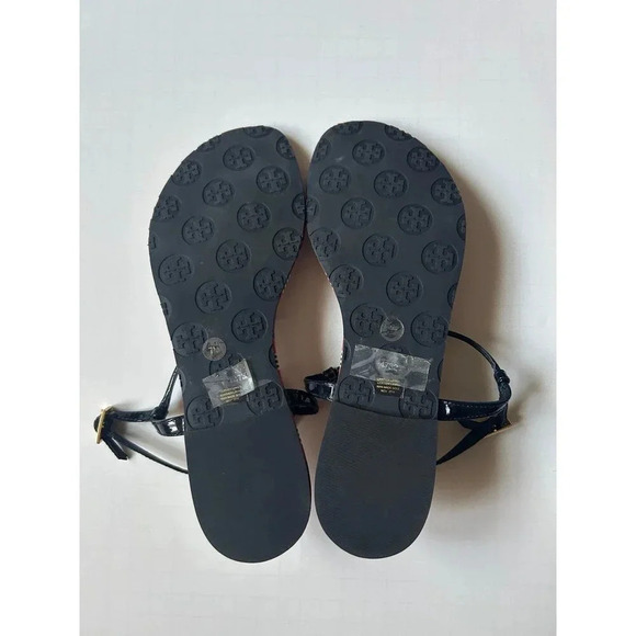 Tory Burch Emmy Women’s T-Strap Gold Logo Thong Sandals SZ 7M - Picture 4 of 5